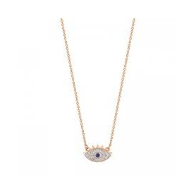 Collier mini Ajna Saphir diamants or rose Ginette NY