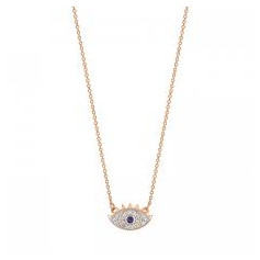 Collier mini Ajna Saphir diamants or rose Ginette NY