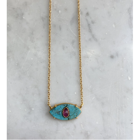 Collier Ayin Turquoise Bohemian Rhapsodie Collier Ayin Turquoise Bohemian Rhapsodie