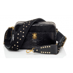 Sac Lilly Python et Cuir Suédé Noir Claris Virot