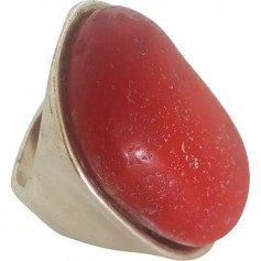 Bague cabochon rouge T56